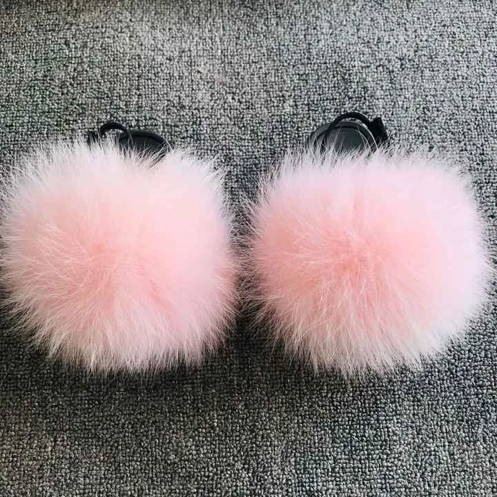 نعال فرو للأطفال البنات-Fur slippers for girls