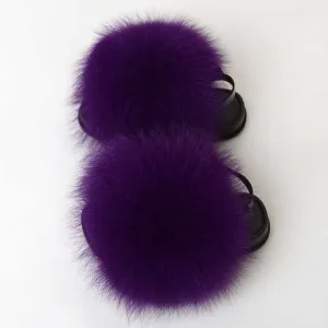 نعال فرو للأطفال البنات-Fur slippers for girls
