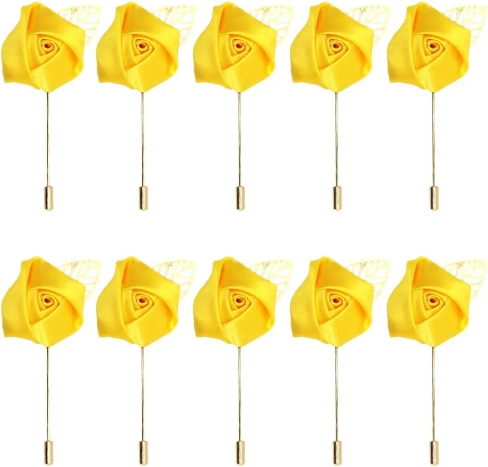 10pcs Wedding Lapel Flower Pin Rose for Man Suit Decoration