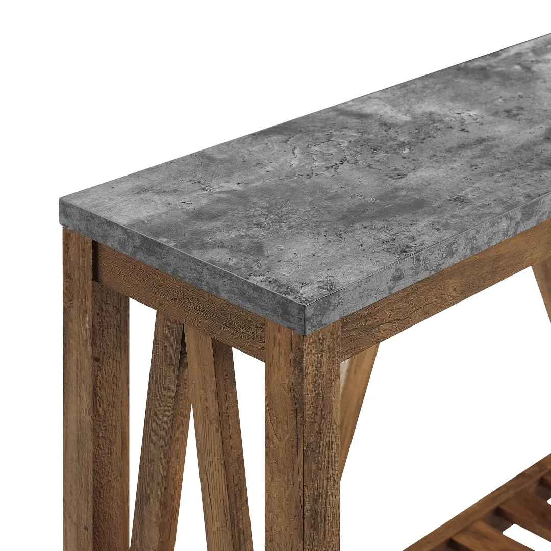 52" Rustic A-Frame Entryway Table with Open Shelf for Decor & Storage - Perfect Living Room Accent!