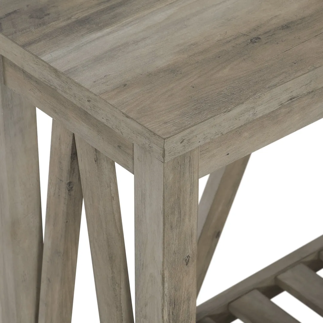 52" Rustic A-Frame Entryway Table with Open Shelf for Decor & Storage - Perfect Living Room Accent!