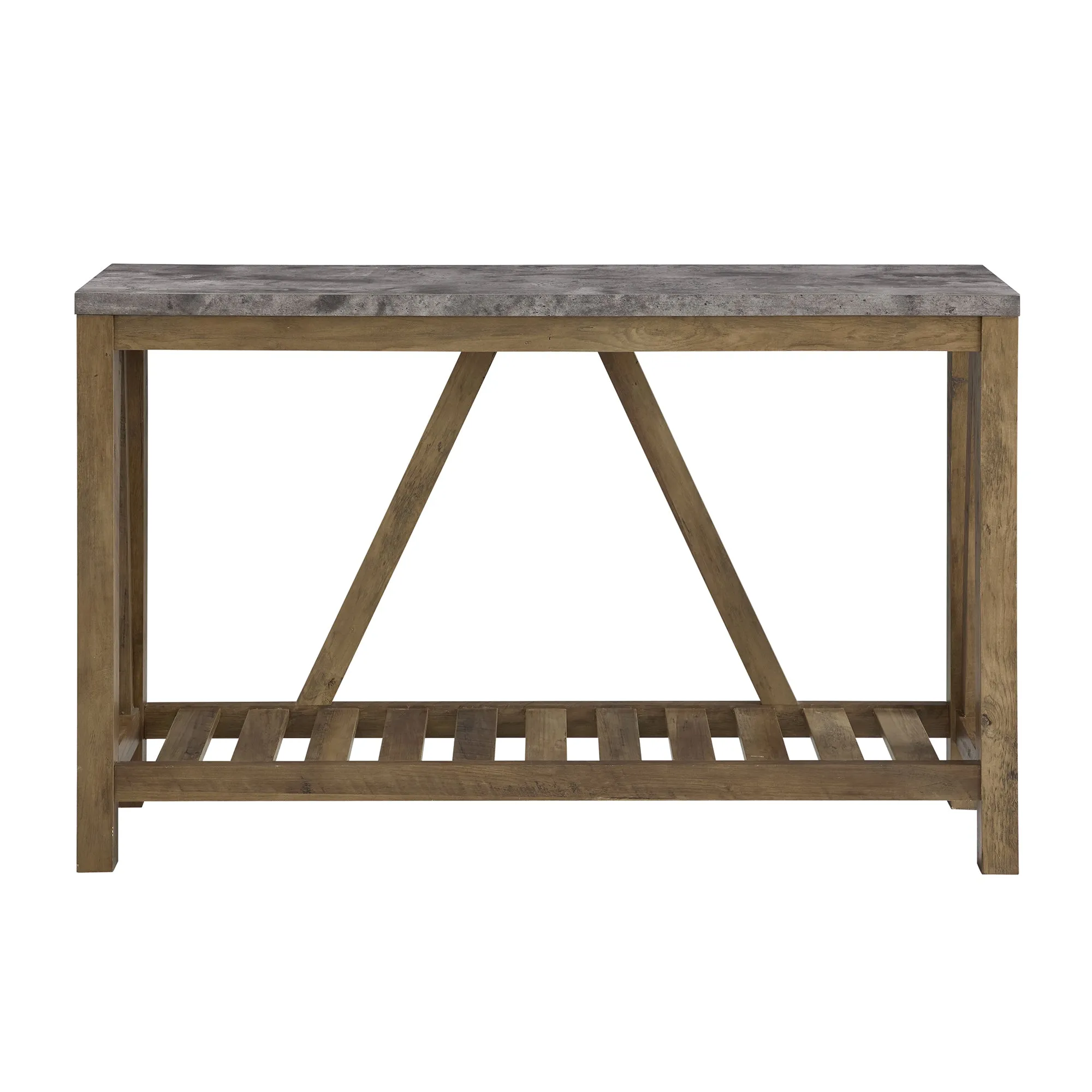 52" Rustic A-Frame Entryway Table with Open Shelf for Decor & Storage - Perfect Living Room Accent!