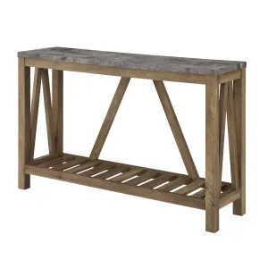 52" Rustic A-Frame Entryway Table with Open Shelf for Decor & Storage - Perfect Living Room Accent!