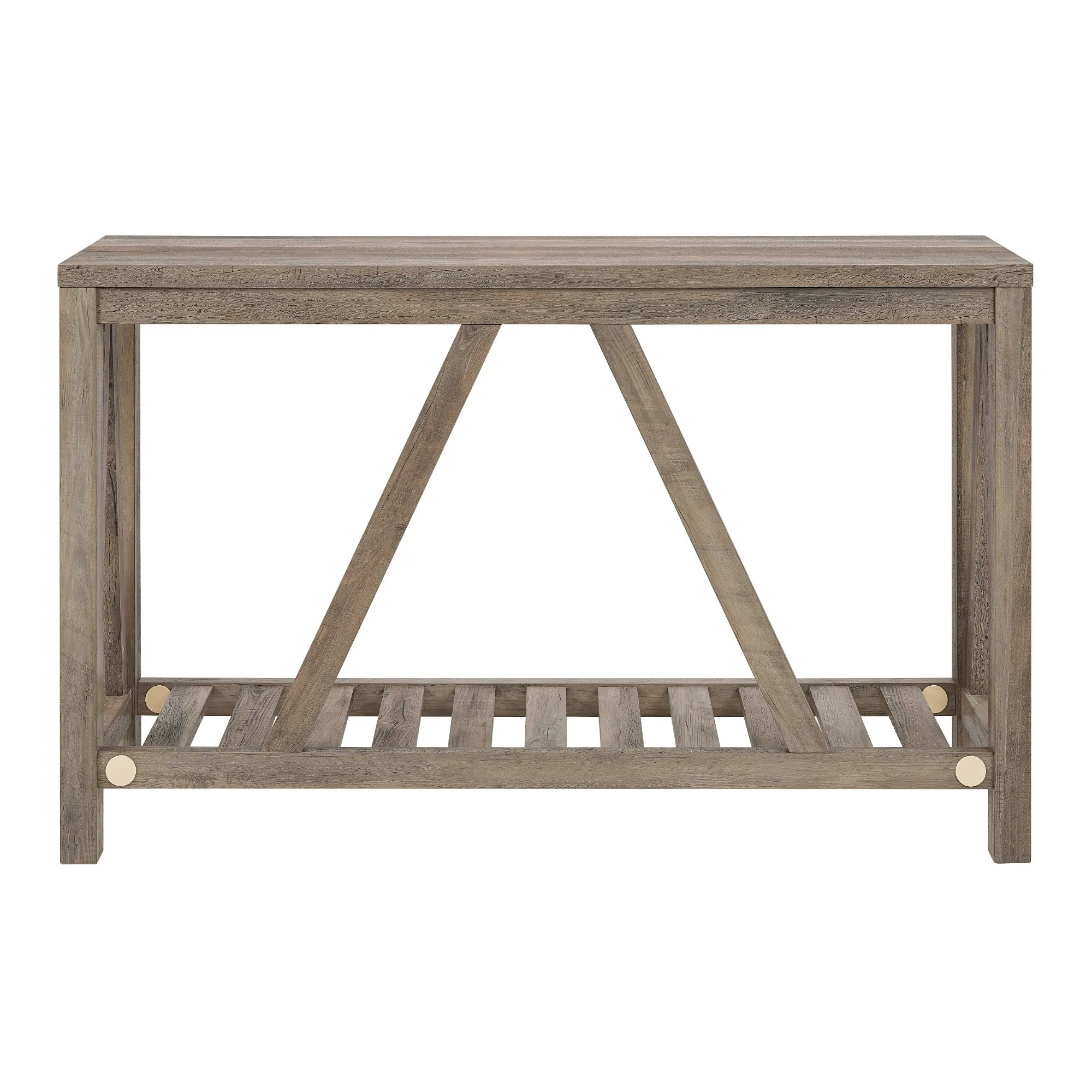 52" Rustic A-Frame Entryway Table with Open Shelf for Decor & Storage - Perfect Living Room Accent!