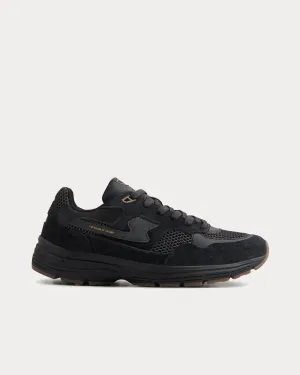 Amiel S-Strike Geo-Merged Suede Tech Black Low Top Sneakers