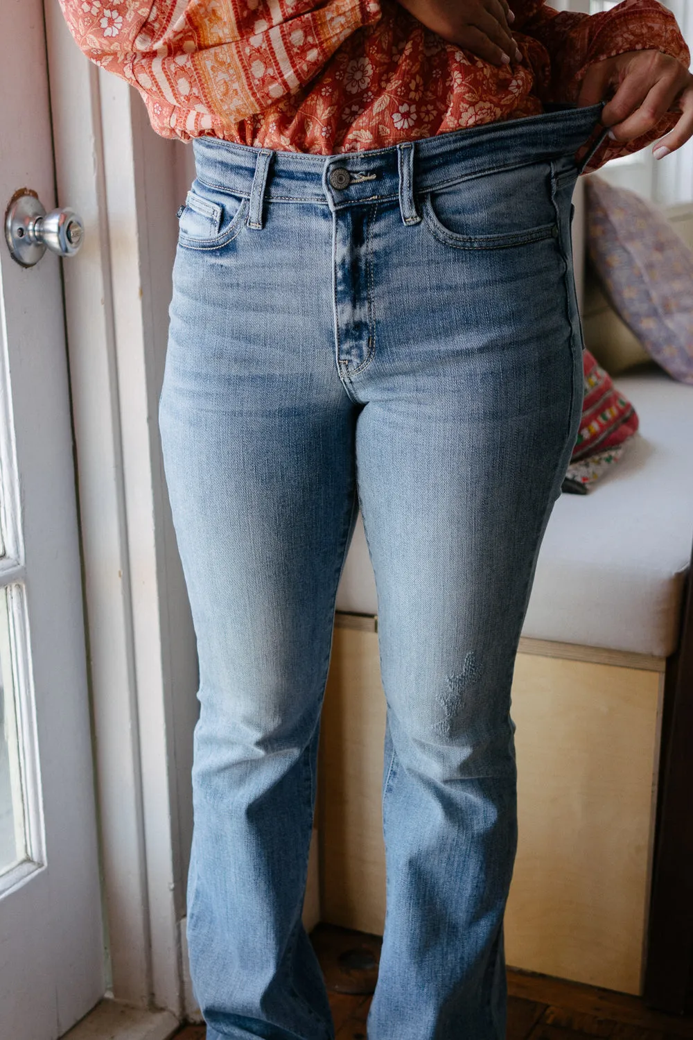 Ashley Mid Rise Bootcut Jeans