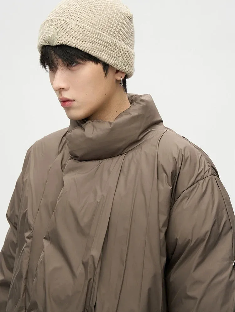 Asymmetric Stand Collar Oversized Puffer Jacket