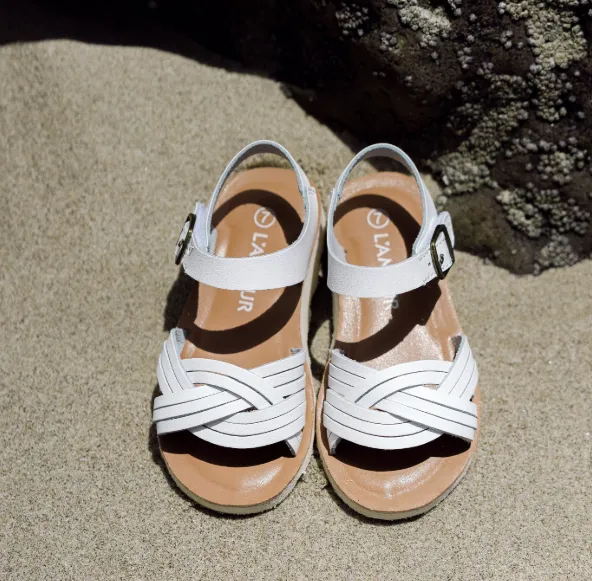 Athena Braided Sandal - White
