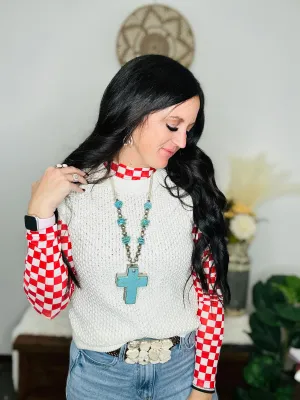 Avery White Sleeveless Sweater Vest
