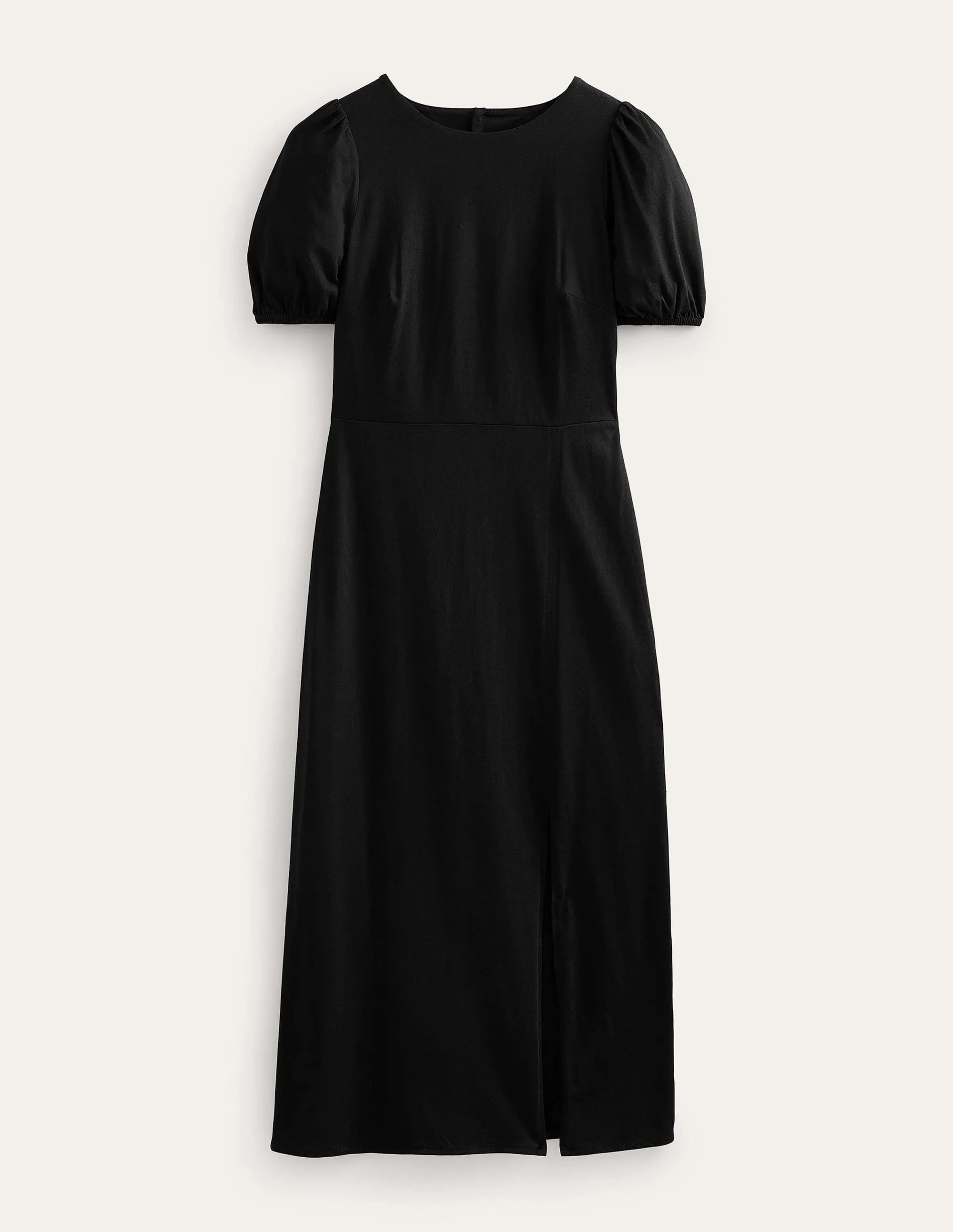Back Detail Jersey Midi Dress-Black