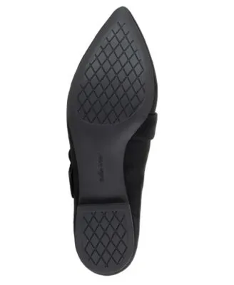 BELLA VITA Womens Black Mary Jane Padded Virginia Ii Pointed Toe Buckle Flats Shoes W