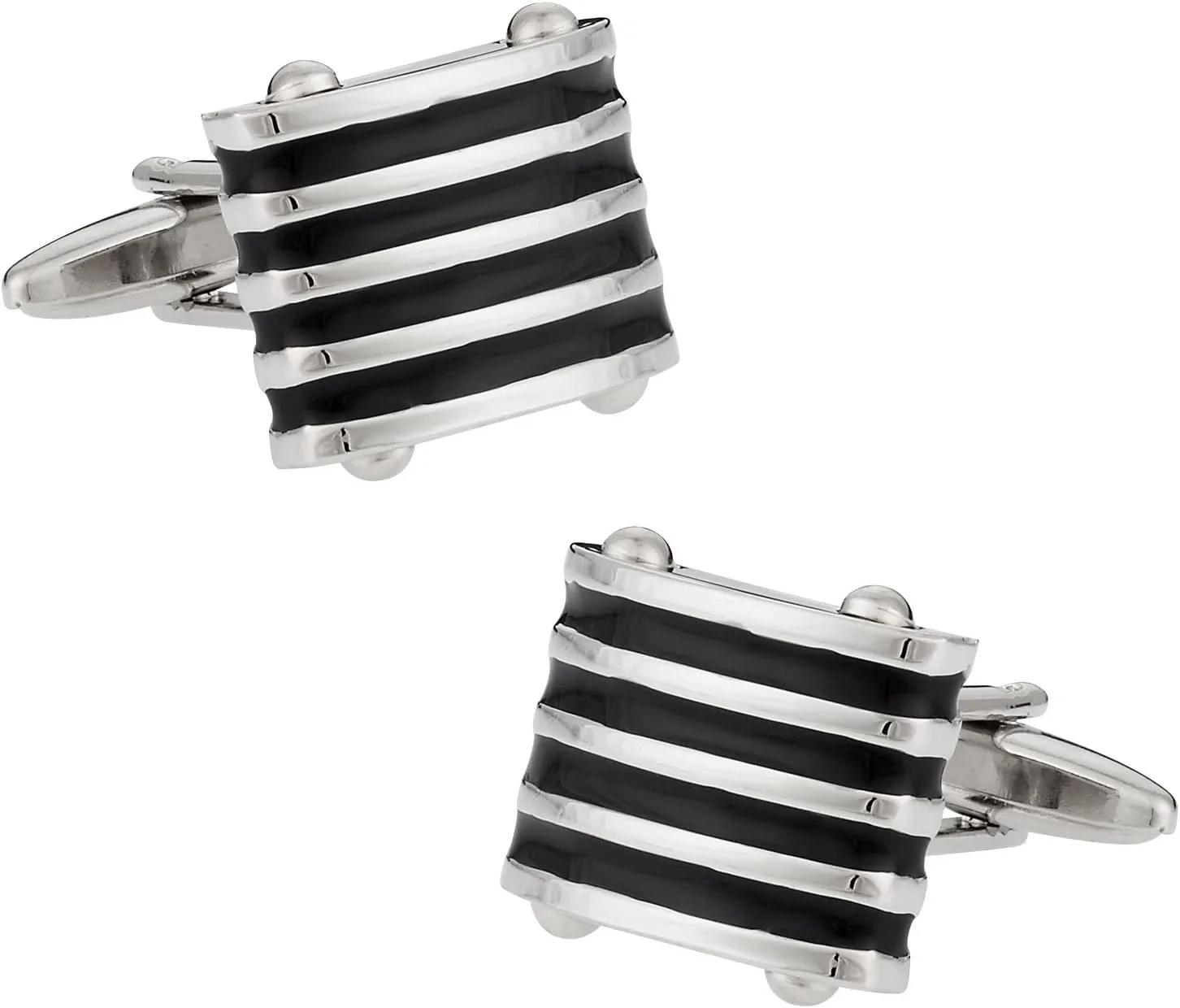 Black Enamel Blinds Cufflinks by Cuff-Daddy
