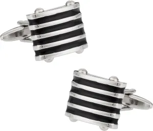 Black Enamel Blinds Cufflinks by Cuff-Daddy