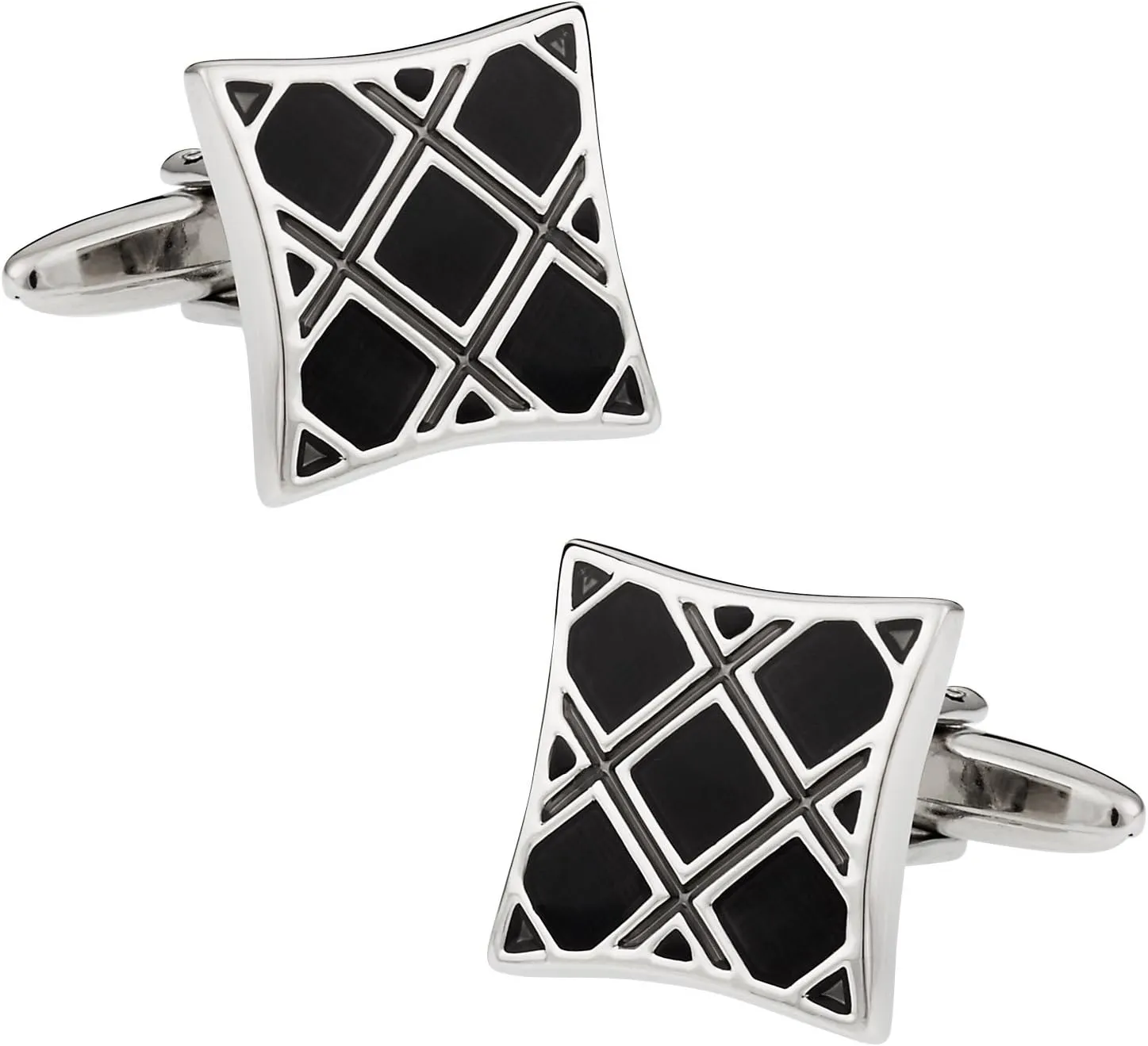 Black Plaid Cufflinks by Cuff-Daddy