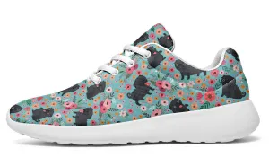 Black Pug Flower Sneakers