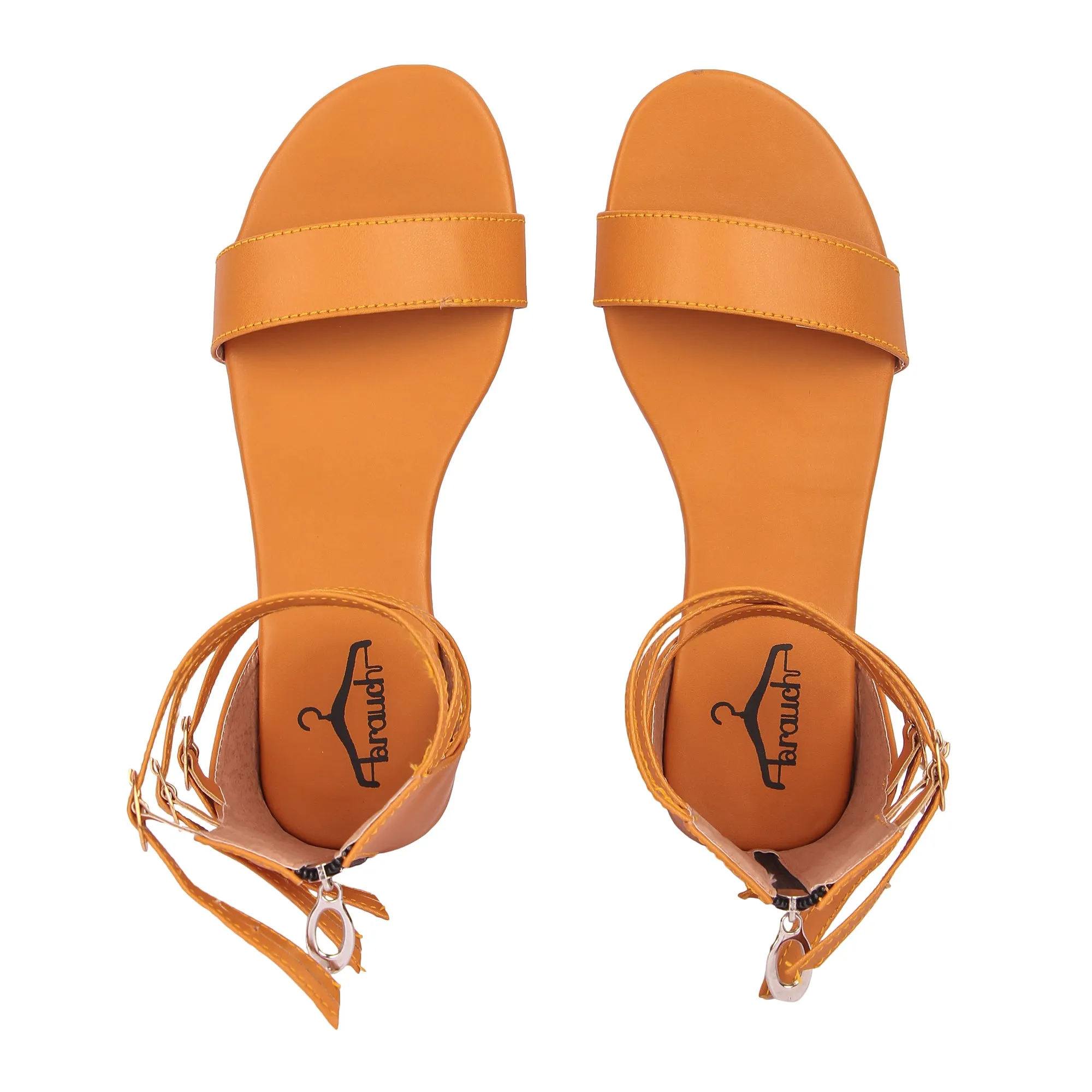 Brauch Women's Mustard High Multi Strap Sandal