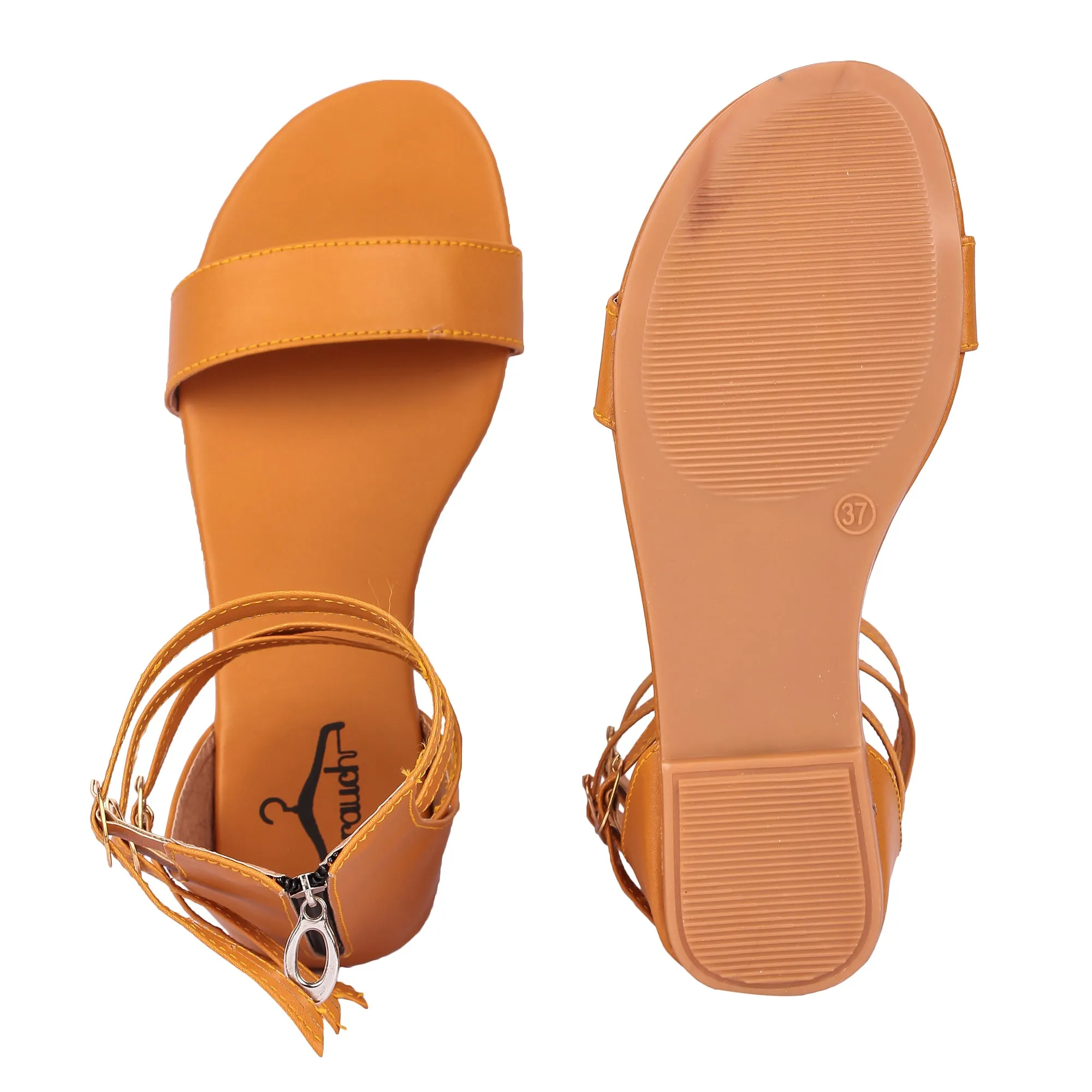 Brauch Women's Mustard High Multi Strap Sandal