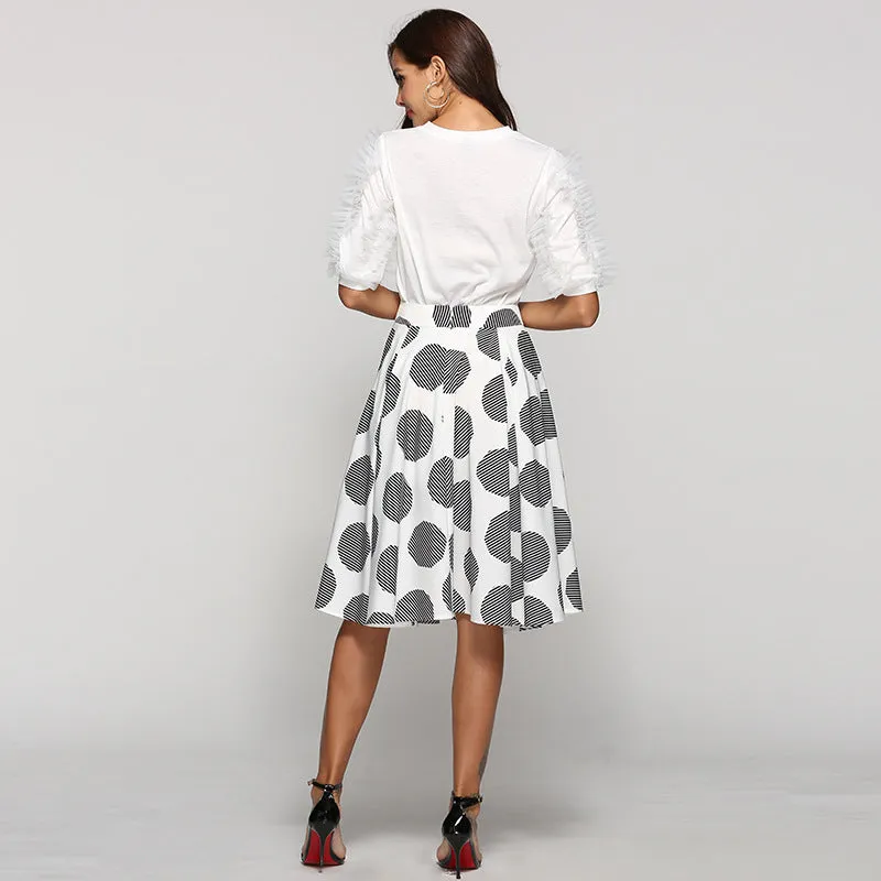 Chic Elegance Large Polka Dot Round Skirt