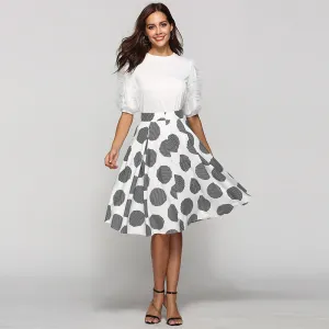 Chic Elegance Large Polka Dot Round Skirt