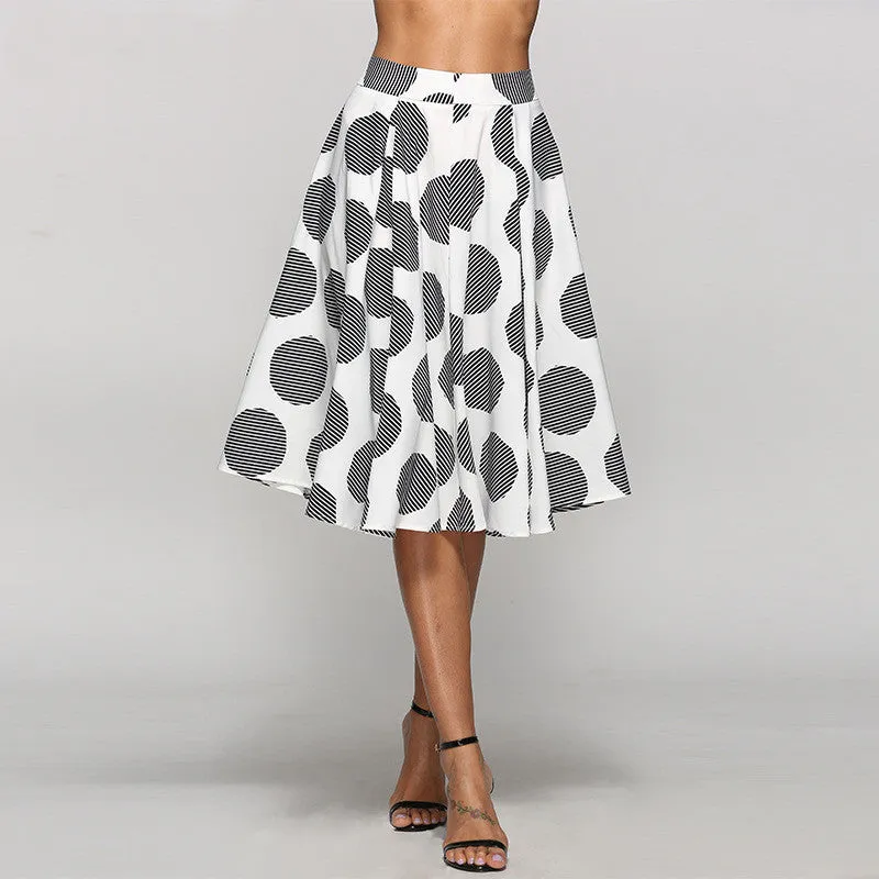 Chic Elegance Large Polka Dot Round Skirt