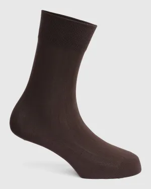Cotton Brown Stripe Socks - Vanek