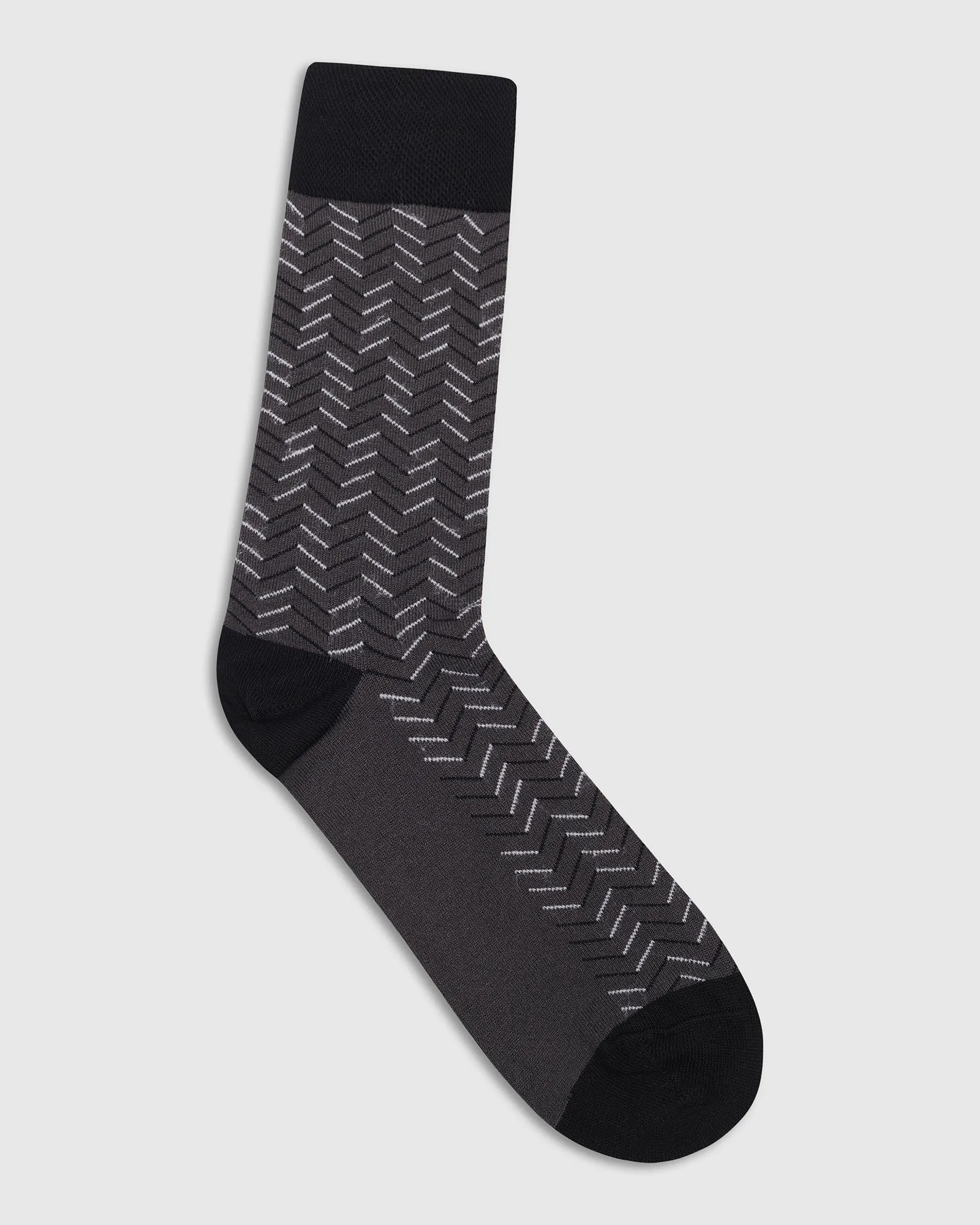 Cotton Grey Printed Socks - Varya