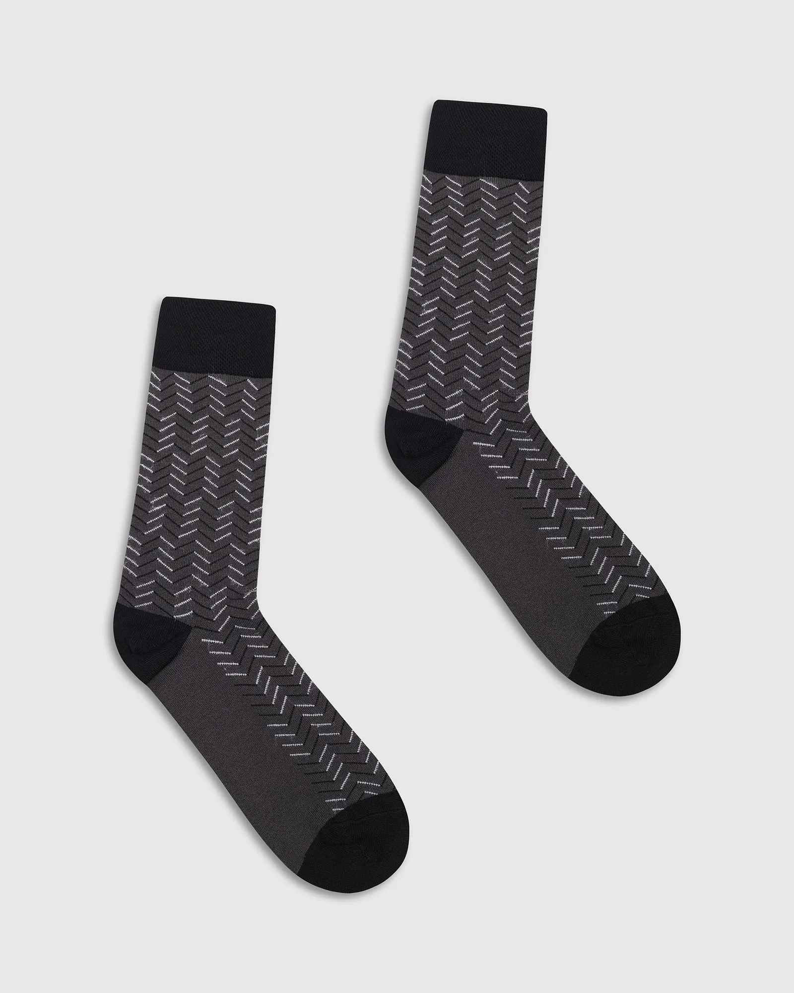 Cotton Grey Printed Socks - Varya