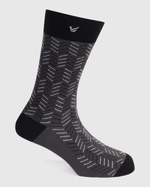 Cotton Grey Printed Socks - Varya