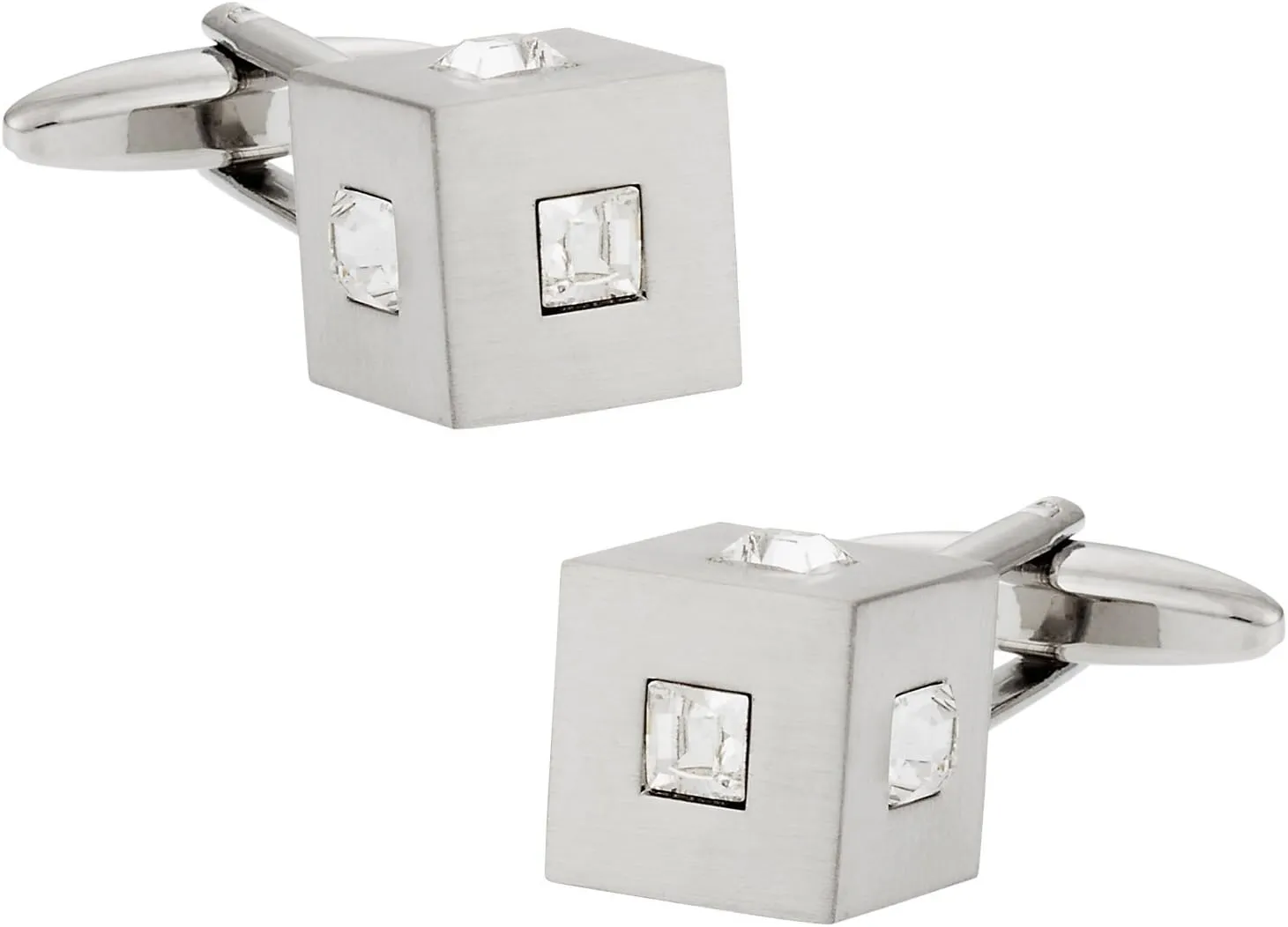 Crystal Cubic Cufflinks in Clear by Cuff-Daddy