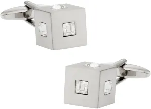 Crystal Cubic Cufflinks in Clear by Cuff-Daddy