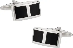 Cuff-Daddy Black and Silver Cufflinks with Presentation Box