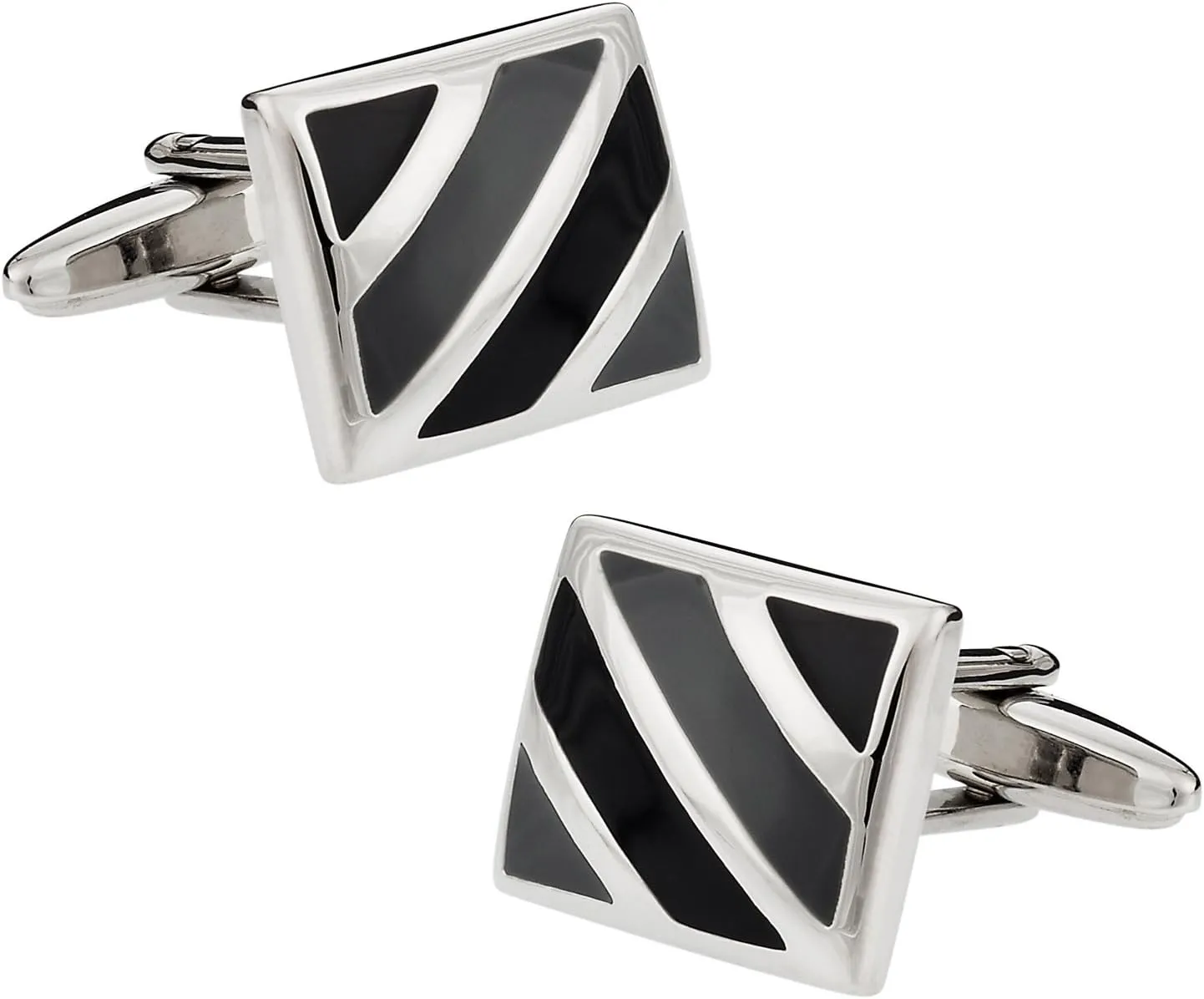 Cuff-Daddy Black Gray Enamel Cufflinks