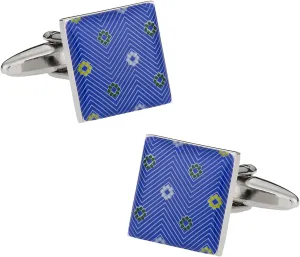 Cuff-Daddy Blue Flowers Cufflinks with Presentation Box