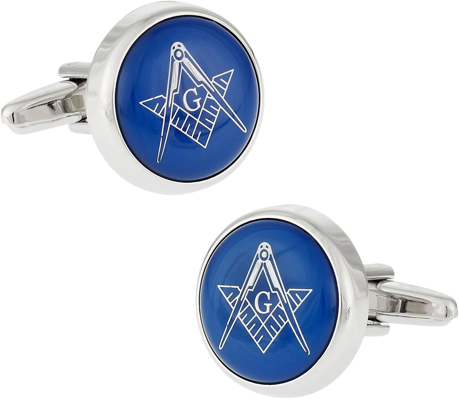 Cuff-Daddy Blue Masonic Freemason Round Cufflinks with Presentation Box