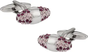 Cuff-Daddy Crystal Cone Cufflinks Amethyst with Presentation Gift Box - Perfect for Wedding Travel