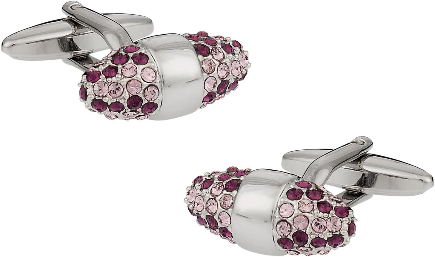 Cuff-Daddy Crystal Cone Cufflinks Amethyst with Presentation Gift Box - Perfect for Wedding Travel