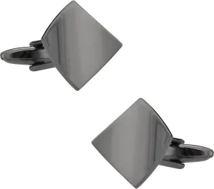 Cuff-Daddy Curled Gunmetal Tone Cufflinks with Presentation Box