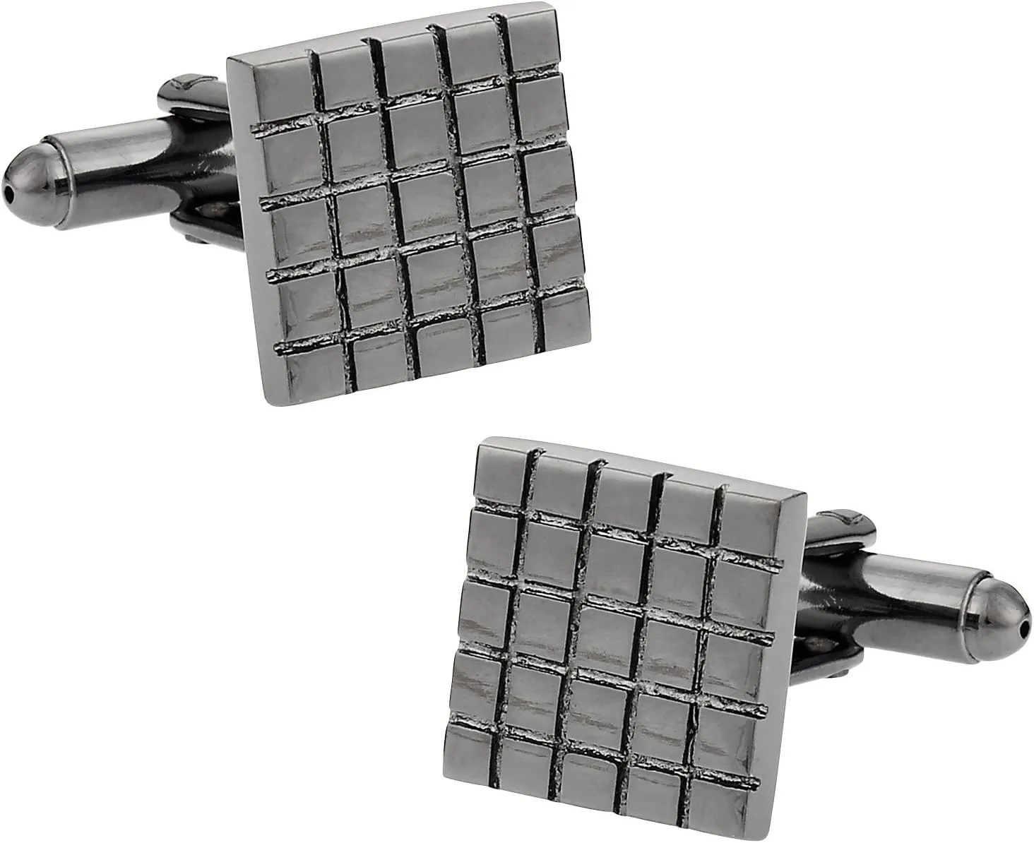 Cuff-Daddy Hematite Grids Cufflinks