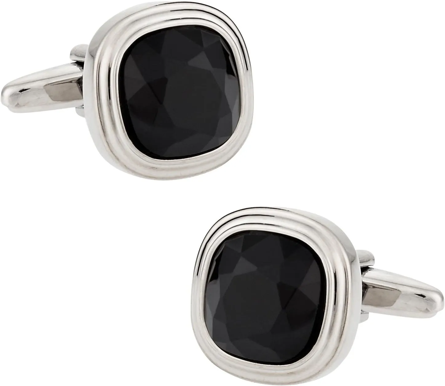 Cuff-Daddy Jet Black Crystal Cufflinks with Presentation Box