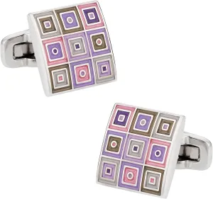 Cuff-Daddy Quilted Cufflinks in Enamel with Presentation Box
