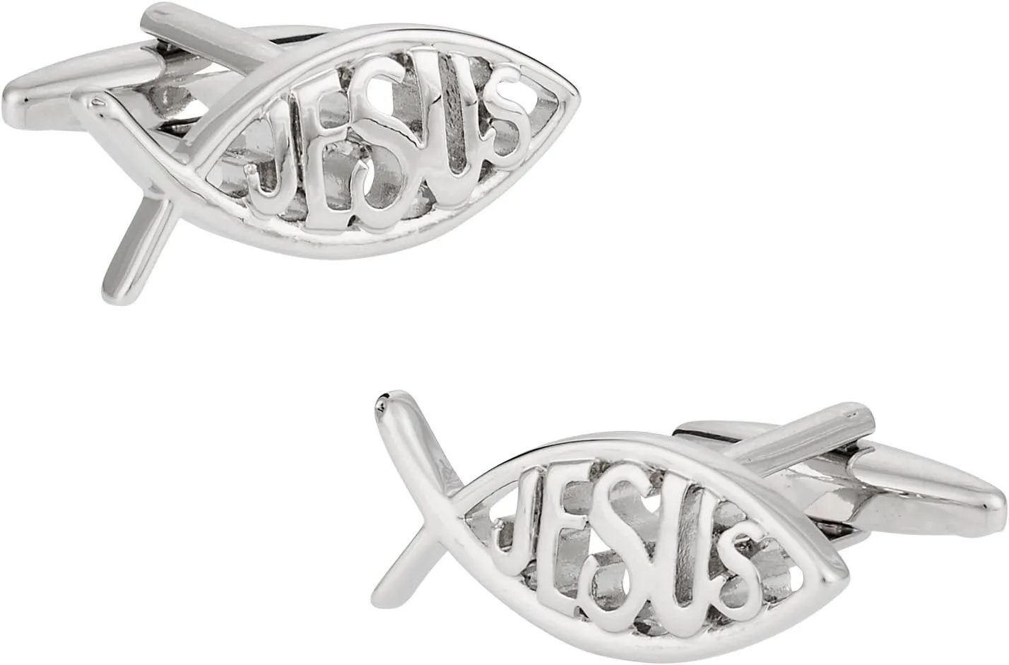 Cuff-Daddy Religious Christian Ichthus Jesus Fish Cufflinks with Presentation Box