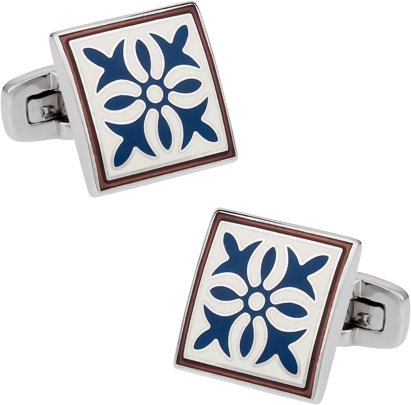 Cuff-Daddy Rich Blue Enamel Cufflinks with Presentation Box