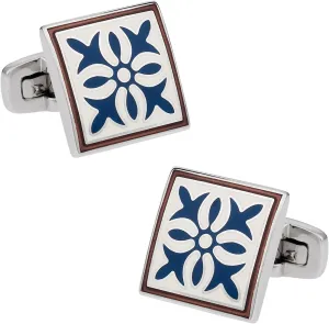 Cuff-Daddy Rich Blue Enamel Cufflinks with Presentation Box