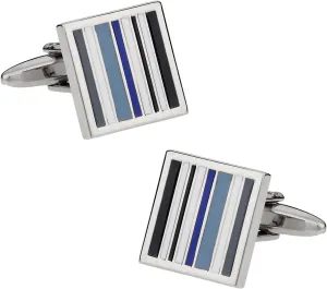 Cuff-Daddy Tonal Blue Lined Cufflinks with Presentation Box Cuff-Daddy Tonal Blue Lined Cufflinks with Presentation Box