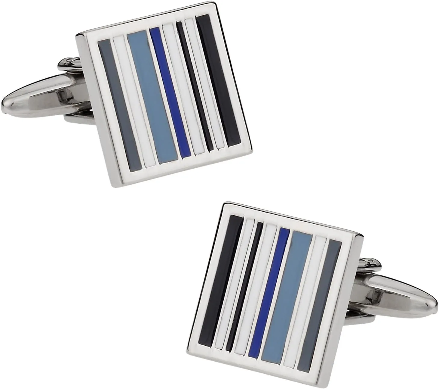 Cuff-Daddy Tonal Blue Lined Cufflinks with Presentation Box