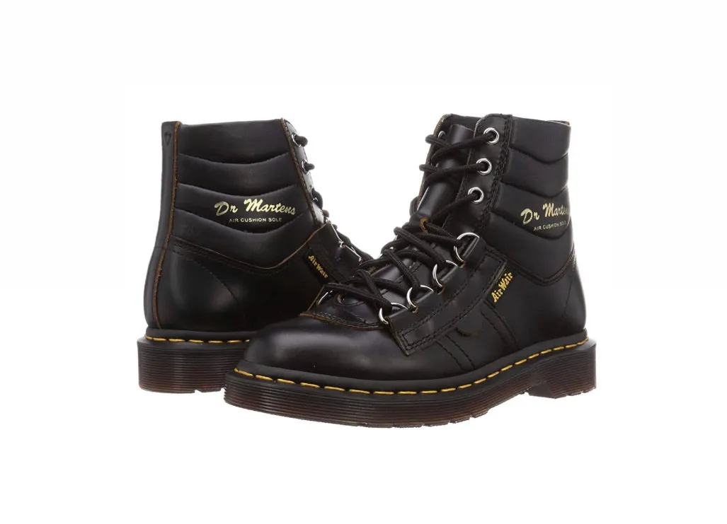 Dr. Martens Kamin Black Smooth Vintage Ankle 7 Eyelet Boot