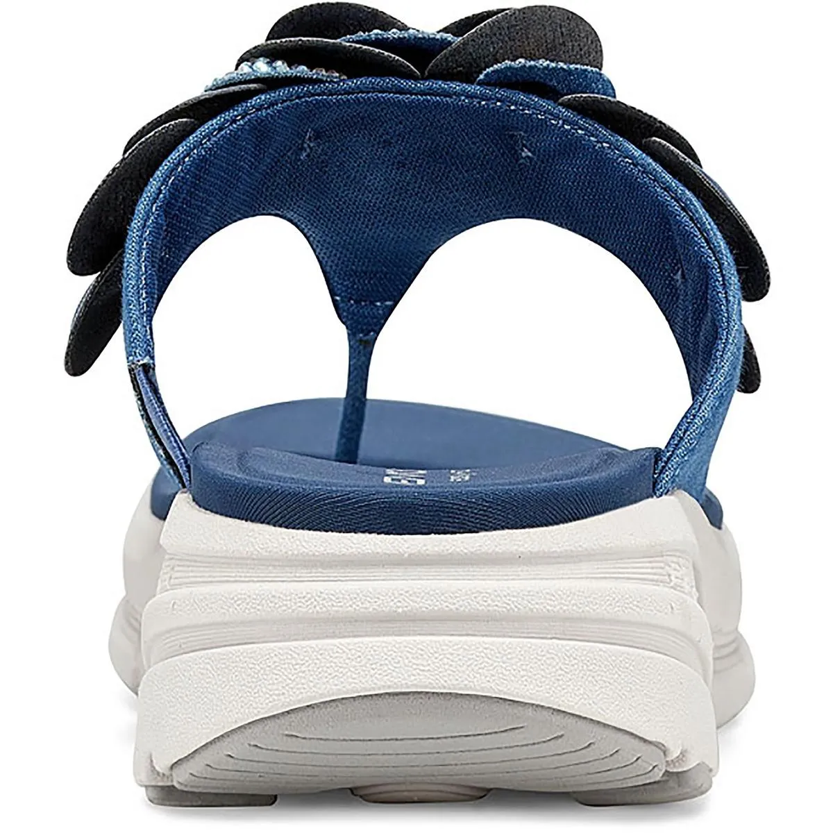 Easy Spirit Womens Marjie Embellished Denim Wedge Sandals