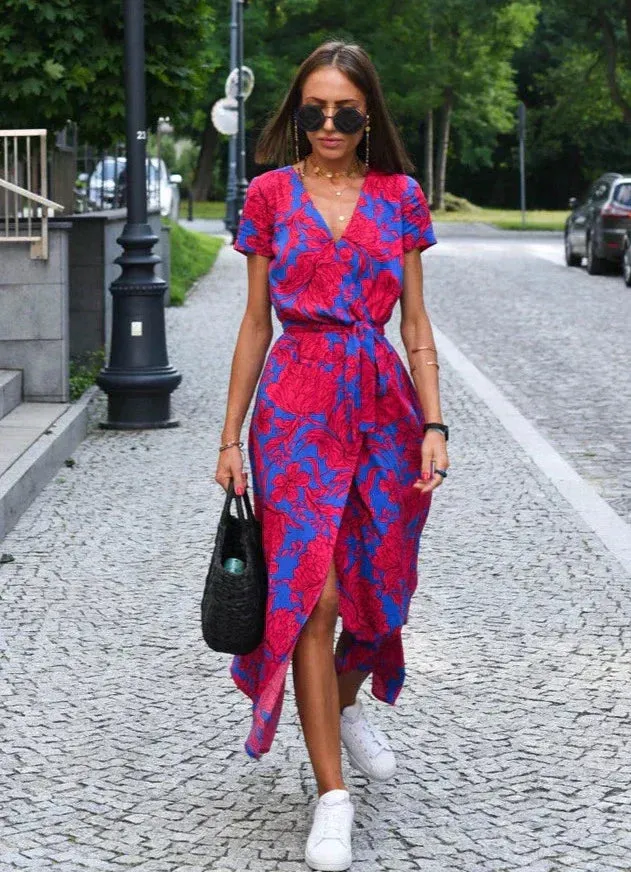 Floral Wrap Maxi Dress | Elegant & Lightweight