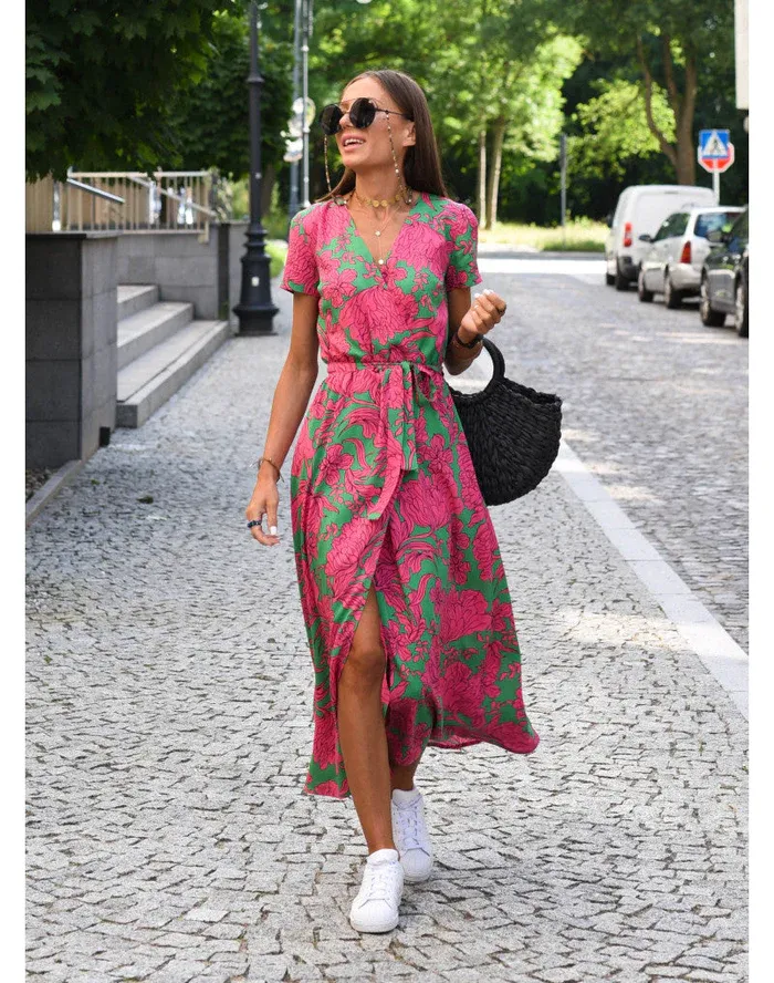 Floral Wrap Maxi Dress | Elegant & Lightweight
