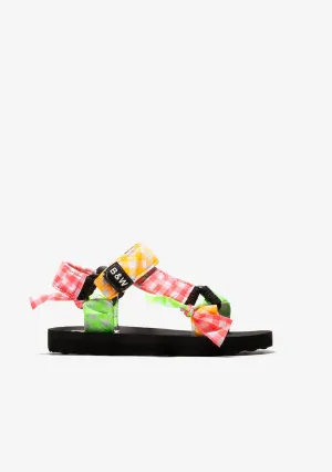 Girl's Multicolour Squares Vichy Sandals B&W